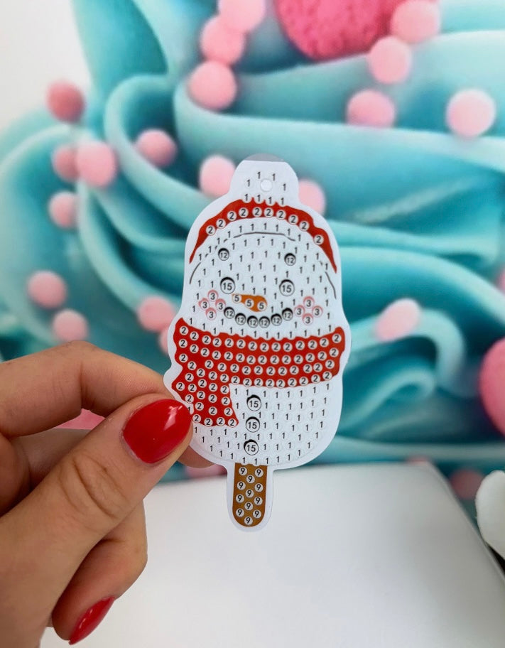 Diamond Painting X-MAS Geschenkanhänger "Eis am Stiel" 10Stk.