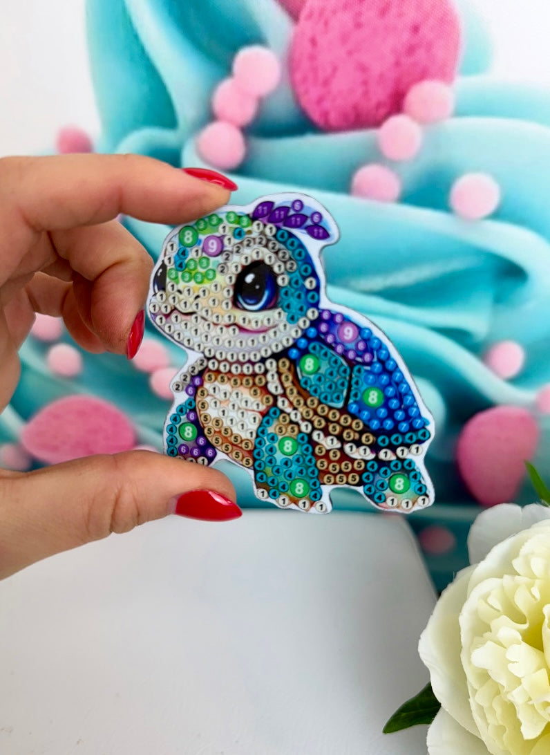 Diamond Painting Magnete "Schildkröten" 7Stk
