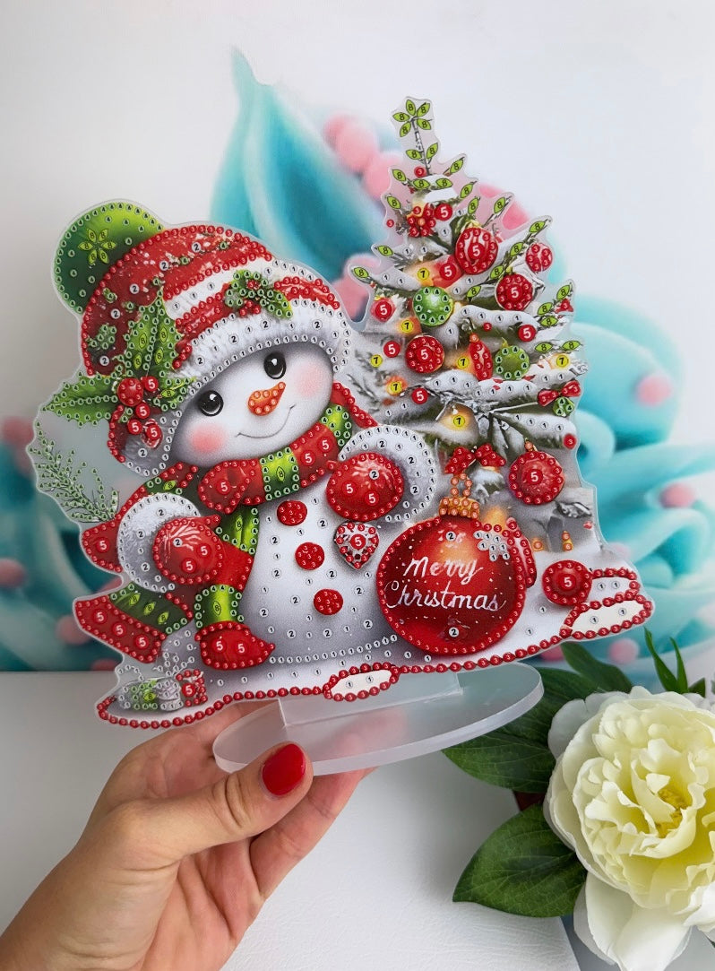 Diamond Painting XMAS Aufsteller "Christmas Snowman" 23x24cm (AH205)