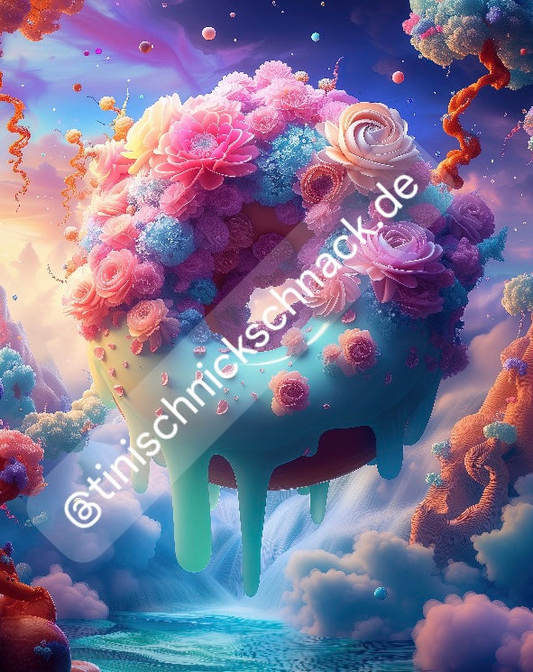 Diamond Painting Bild "Donut in Heaven" von AI-Artist Bex.ai 40x50cm (inkl. Fairy Dust) TSS-277