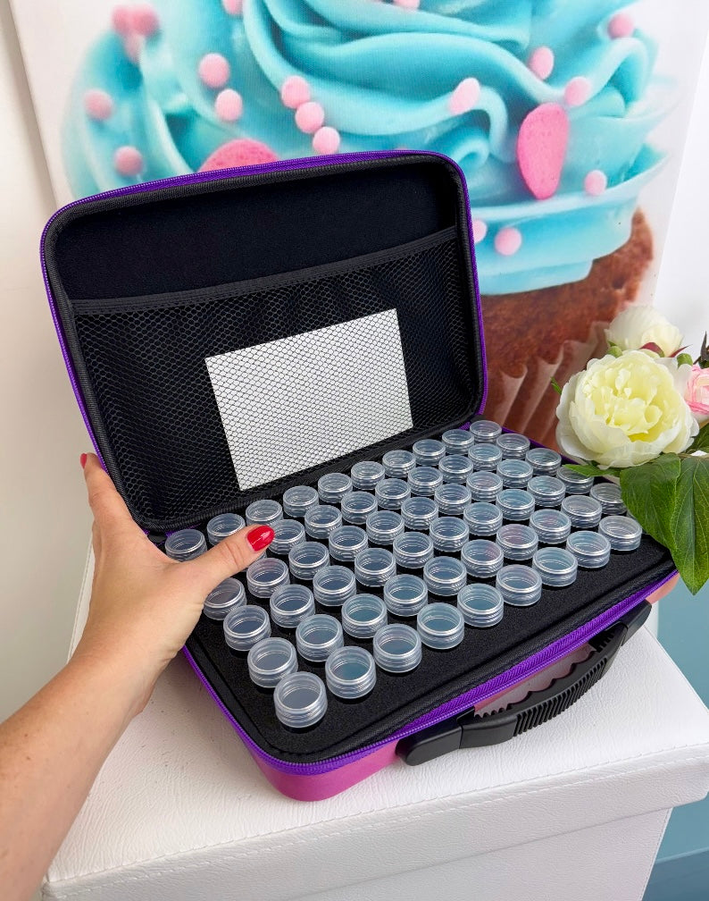 Diamond Painting PUMMELEINHORN Koffer für Steine - 60 Aufbewahrungsdosen