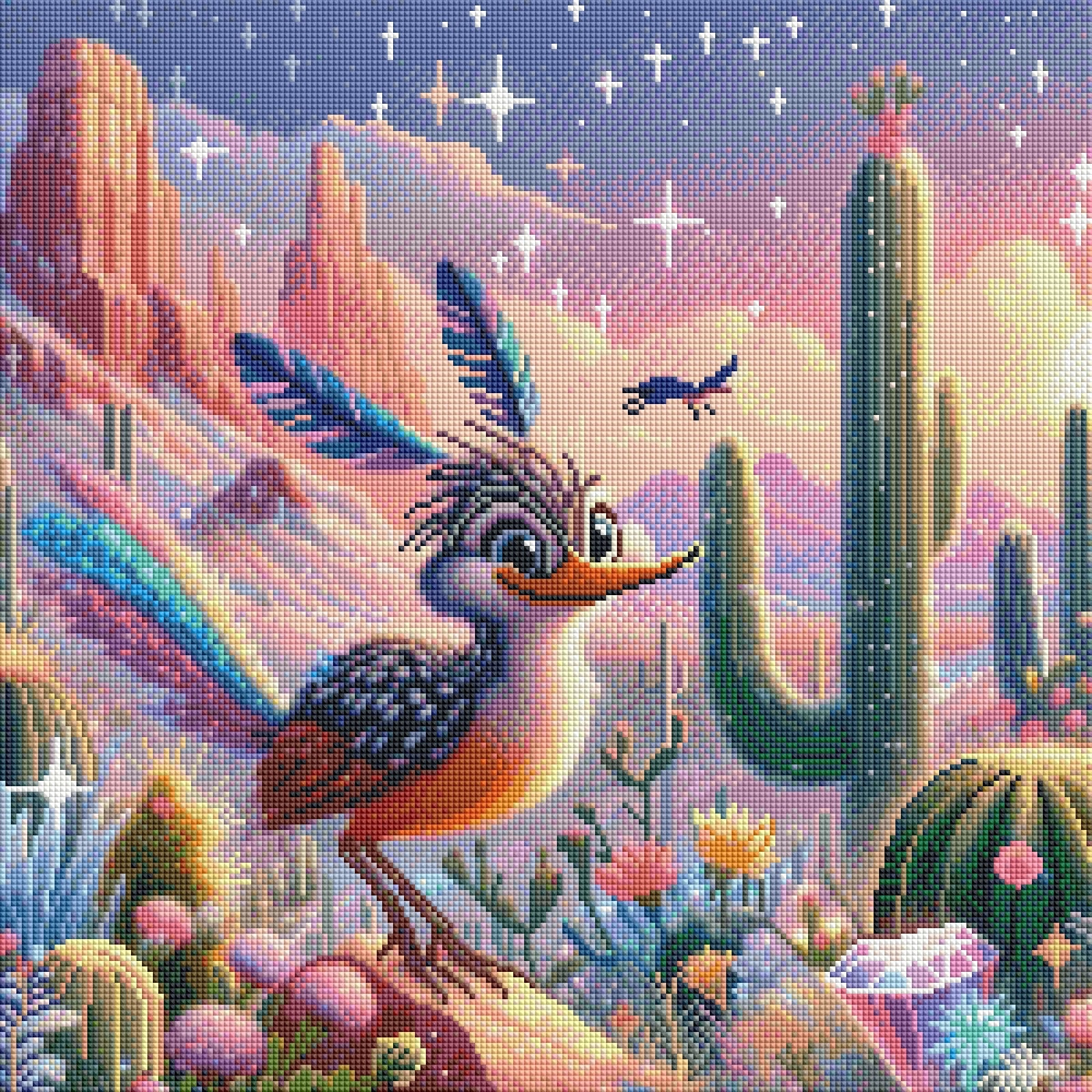 Diamond Painting Bild "Roadrunner" von AI-Artist Lexxy.ai (inkl. Feenstaub) 50x50cm TSS-705