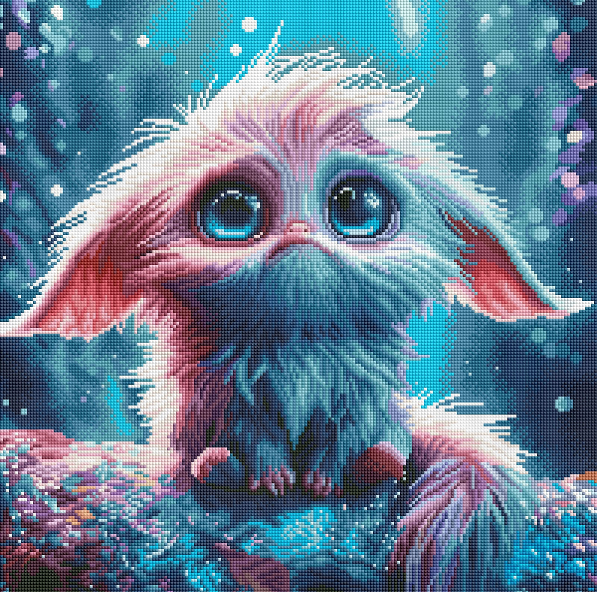 Diamond Painting Bild Wuschelmonster "Trauriger Zuzu" von AI-Artist Lexxy.ai 50x50cm (inkl. Feenstaub) TSS-619