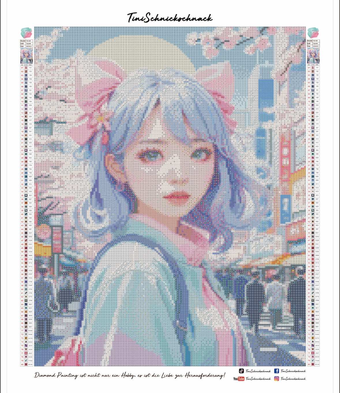 Diamond Painting Bild Tokio Girl von TiniSchnickschnack 40x50cm (inkl. Feenstaub) TSS-630