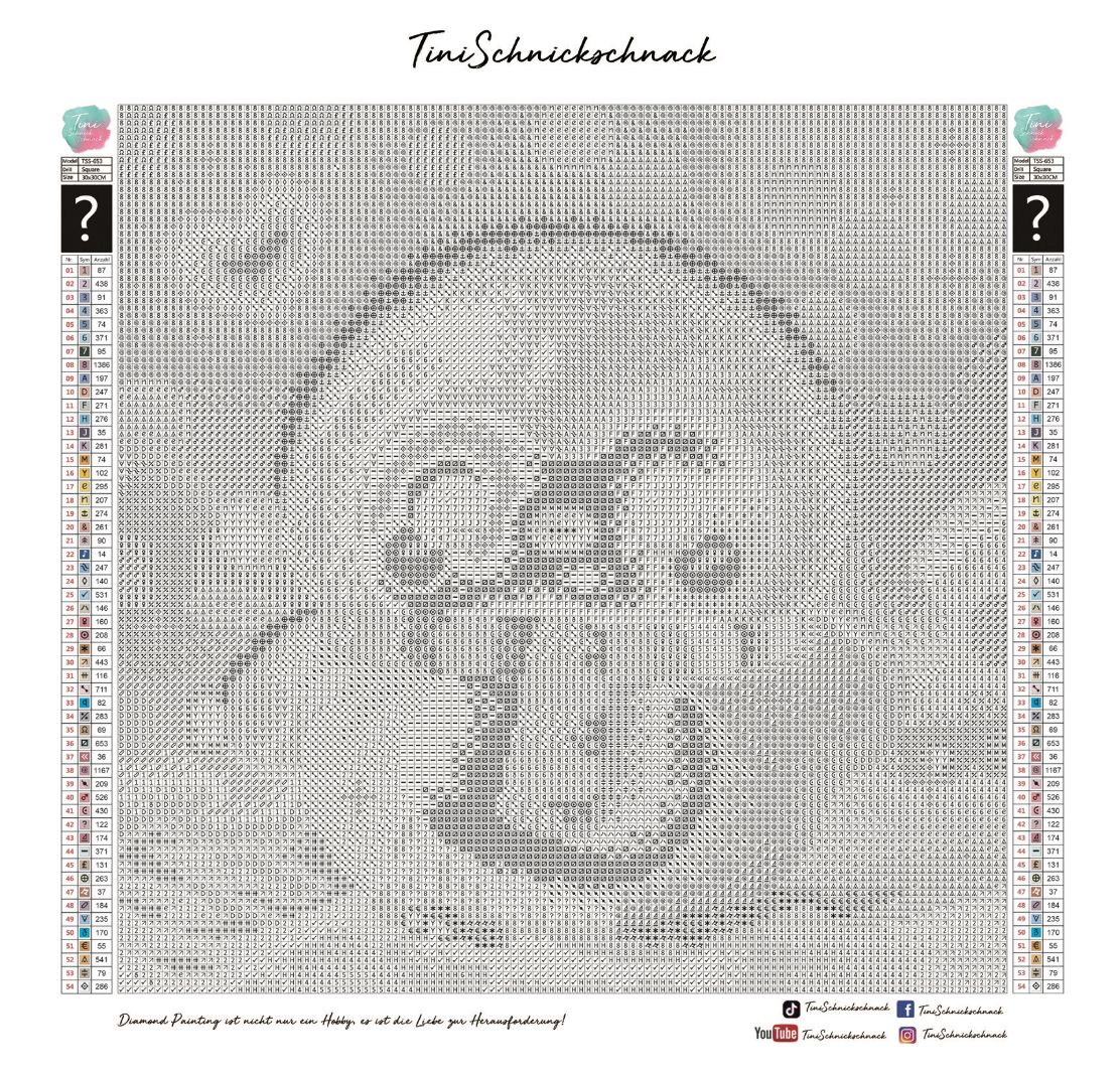 Diamond Painting Leinwand "Blanko" für eckige Steine (Achtung: ohne Steine, ohne Zubehör)