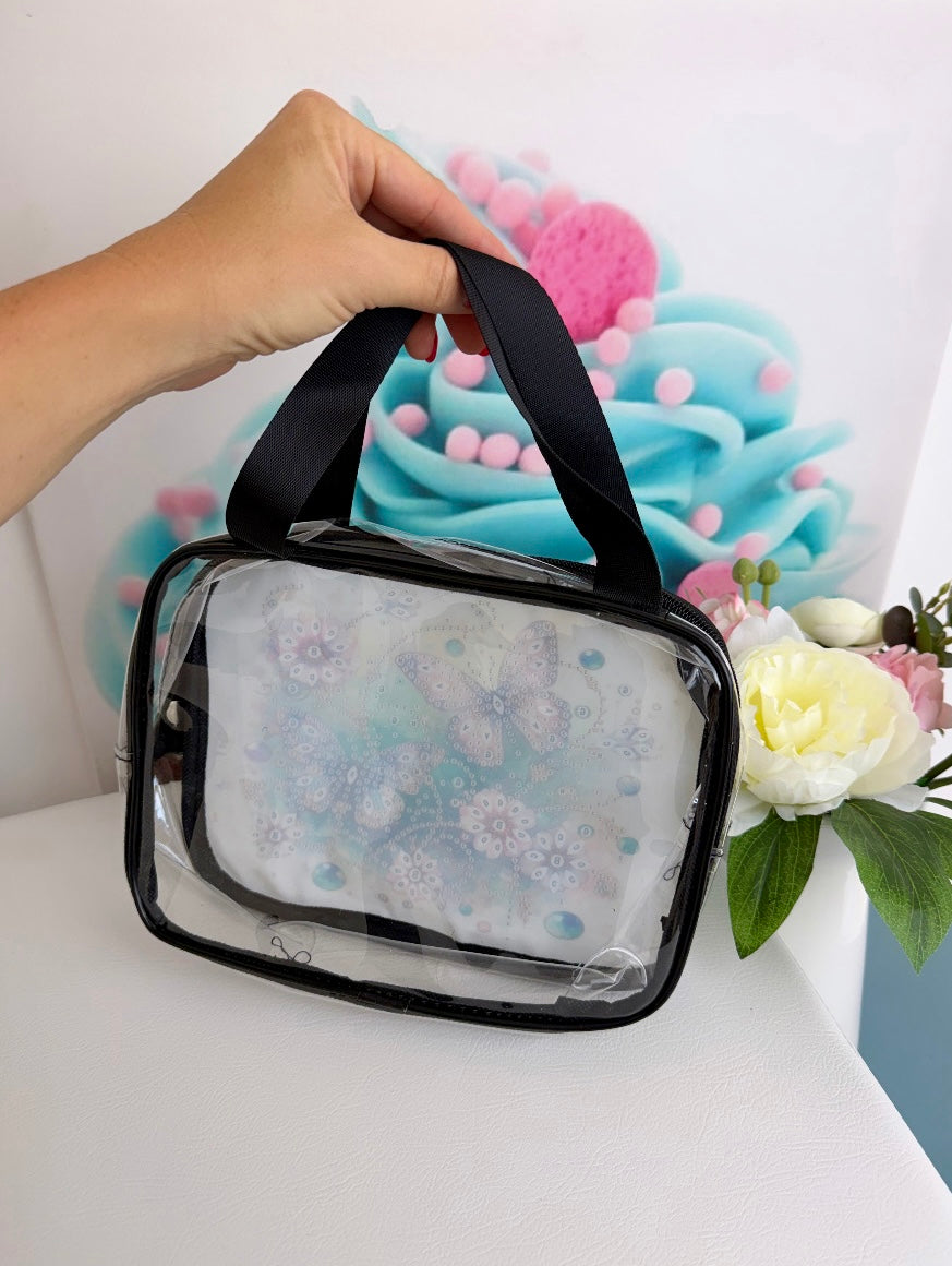 Diamond Painting Tasche / Kosmetik-Bag "Schmetterlinge" 23x17cm (B009)