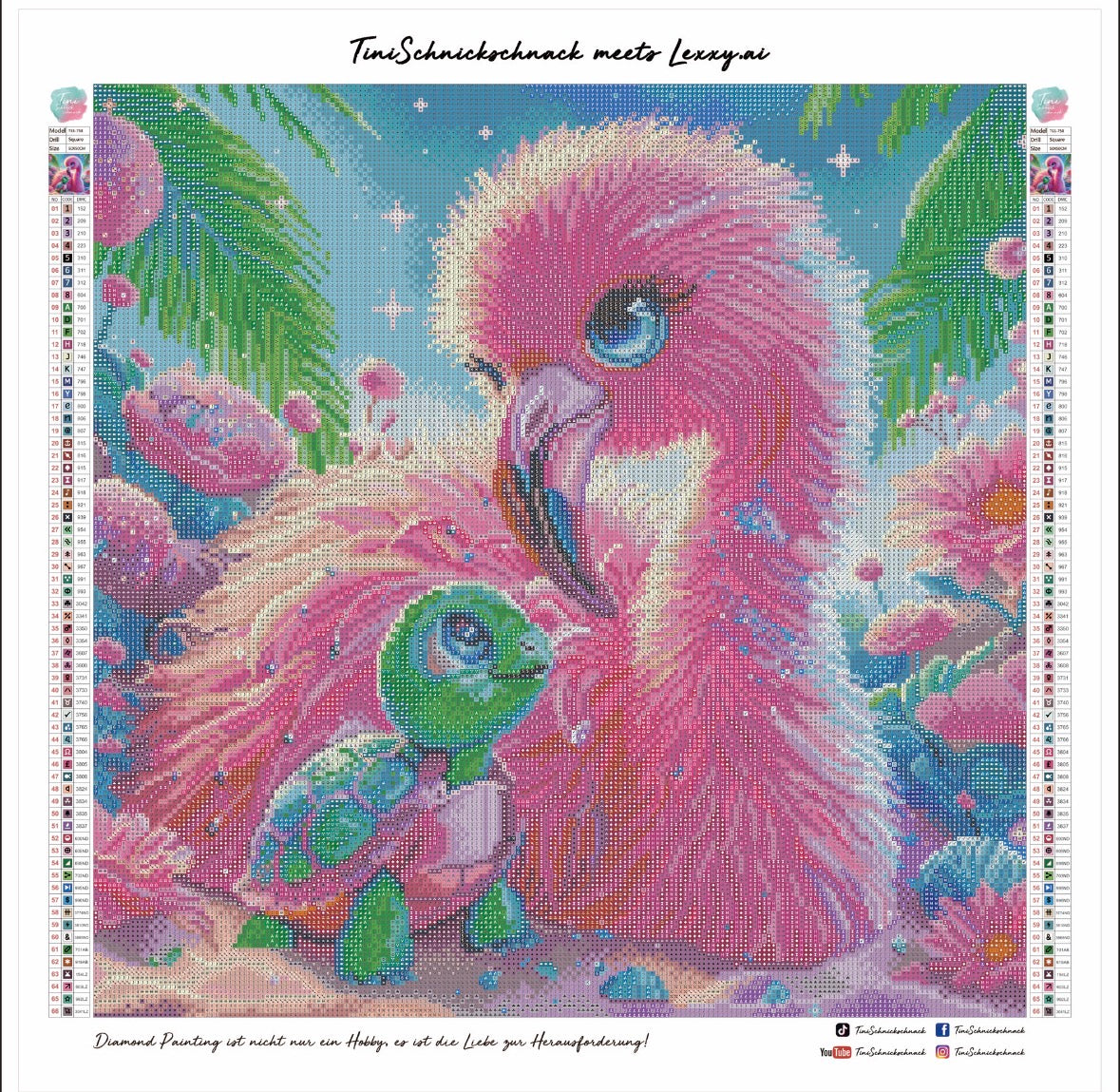 Diamond Painting Bild "Summer-Friends" von AI-Artist Lexxy.ai 50x50cm (inkl. Feenstaub) TSS-758