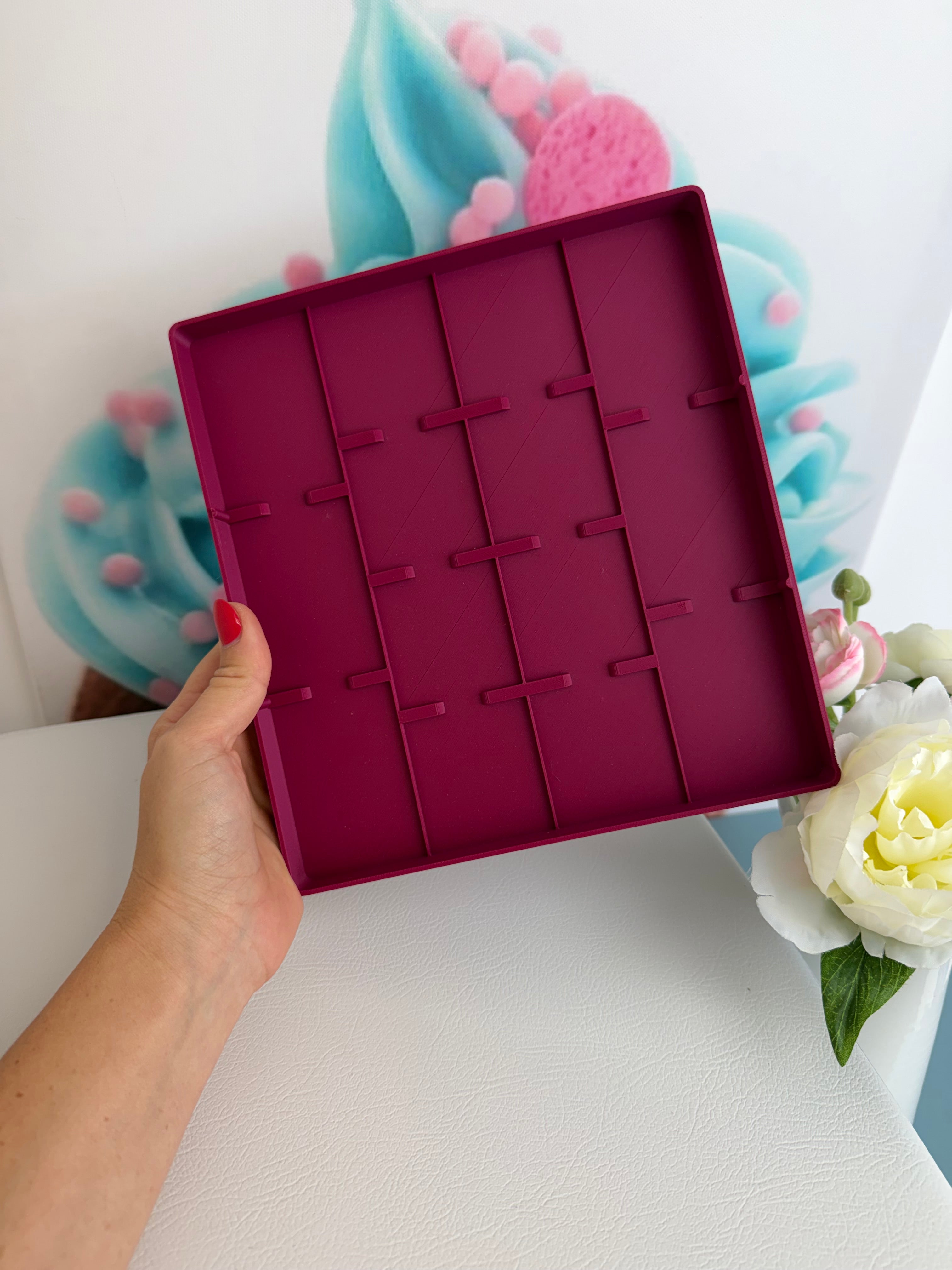 Diamond Painting Coverminder "Tablett" (Aufbewahrung) 3D-Druck (pflaume)