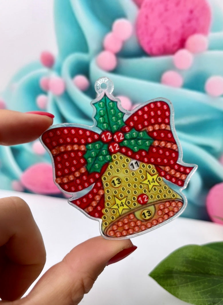 Diamond Painting XMAS Schlüsselanhänger "Weihnachten" 12 Stück Anhänger (K701)