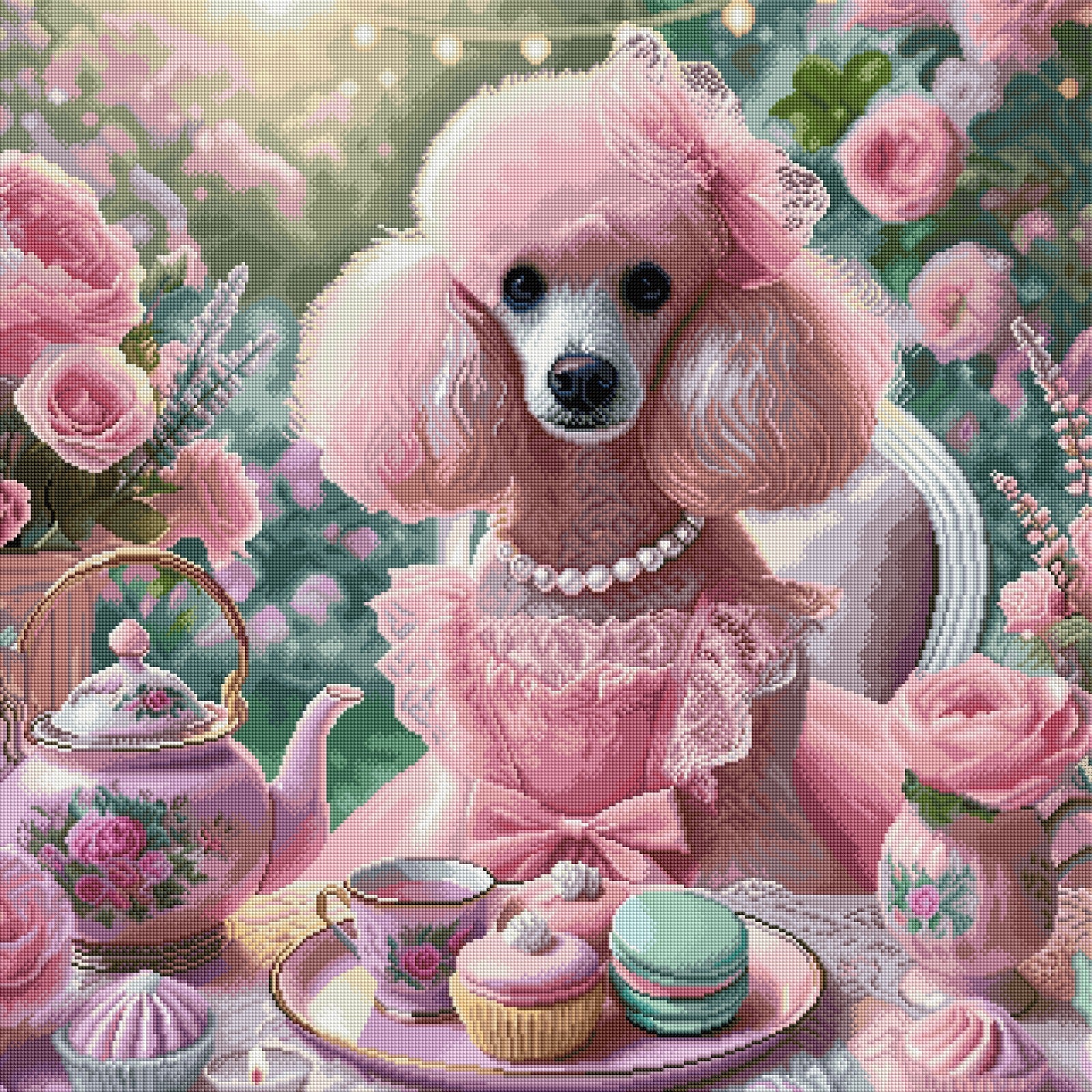 Diamond Painting Bild Pudeldame „Colette" von TiniSchnickschnack 80x80cm (inkl. Strass & Candy Stones) TSS-700