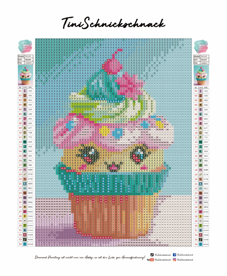 Diamond Painting TiniSchnickschnack Mini Bild "Happy Cupcake" 15x20cm (inkl. Fairy Dust) TSS-319