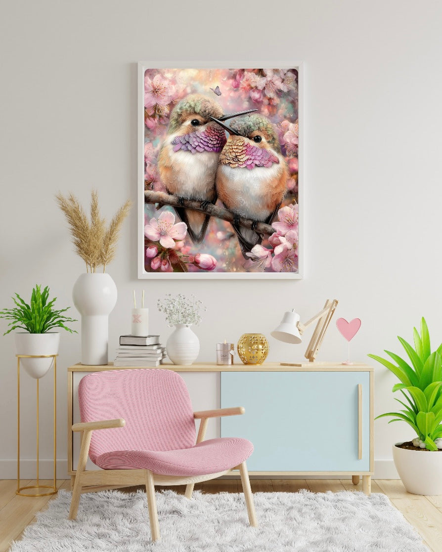 Diamond Painting Bild "Love Birds" von AI-Artist CleoDora (inkl. Feenstaub) 40x60cm TSS-914
