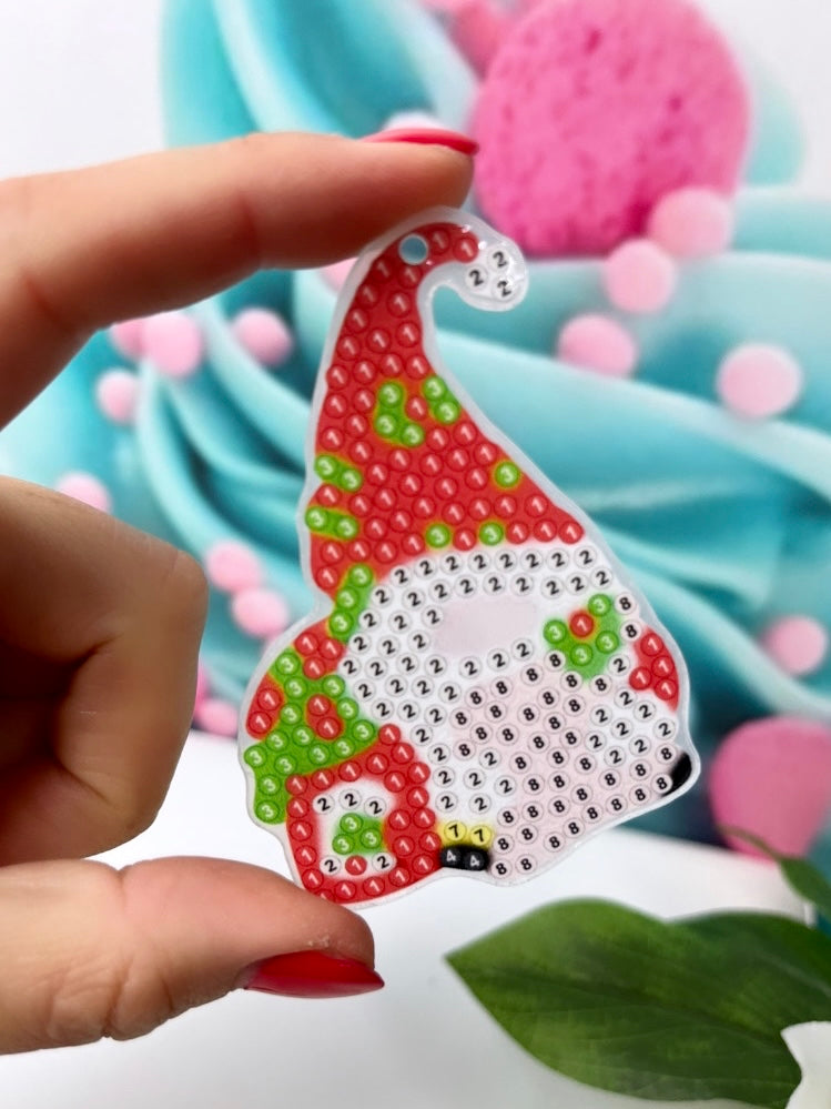 Diamond Painting Lesezeichen "Xmas-Wichtel" 6 Stück Anhänger Bookmark (B815)