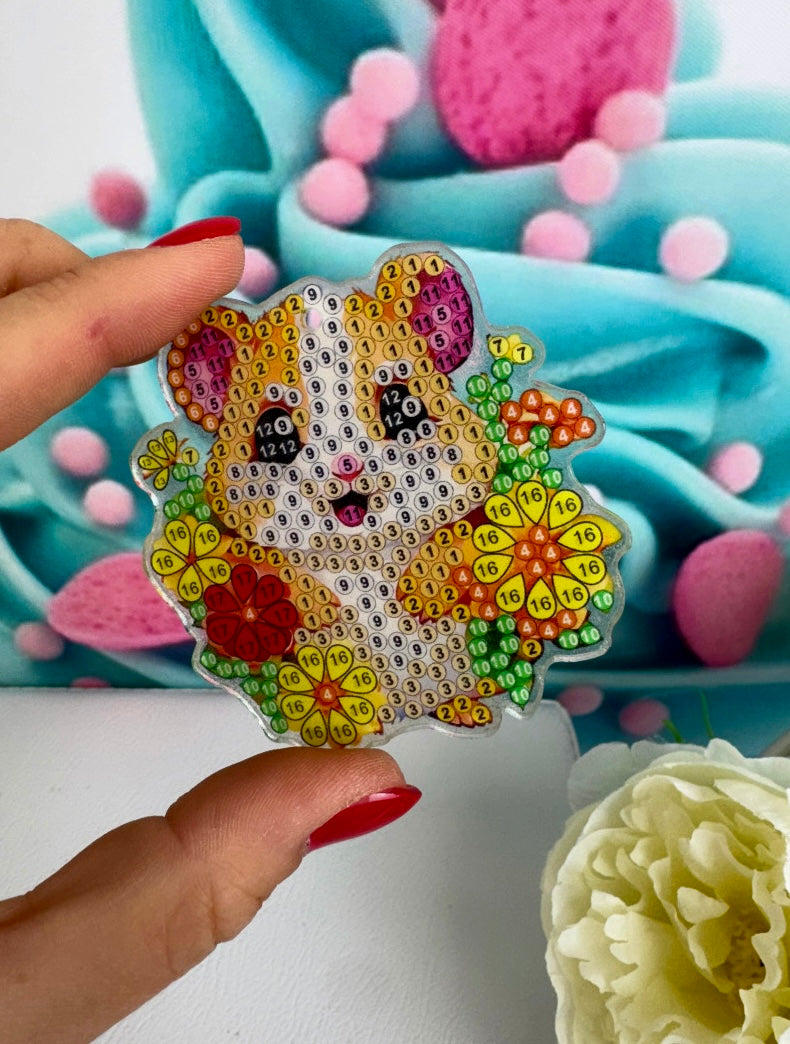 Diamond Painting Schlüsselanhänger "Hamsterbande" 8 Stück Anhänger (AH007)