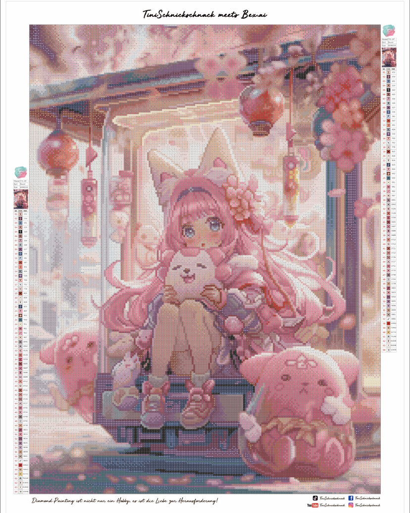Diamond Painting XL Bild "Kimiko" von AI-Artist Bex.ai 60x80cm (inkl. Fairy Dust)