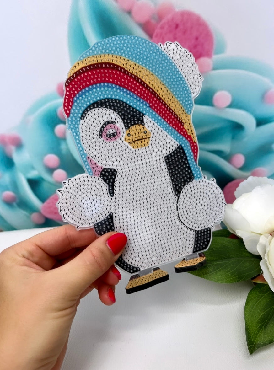 Diamond Painting Aufsteller "Winter-Pinguin"