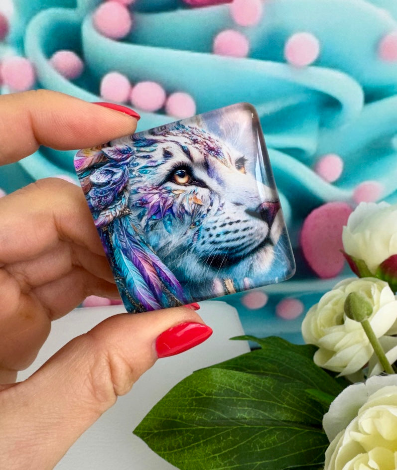 Diamond Painting Cover Minder „White Lion" (CM)