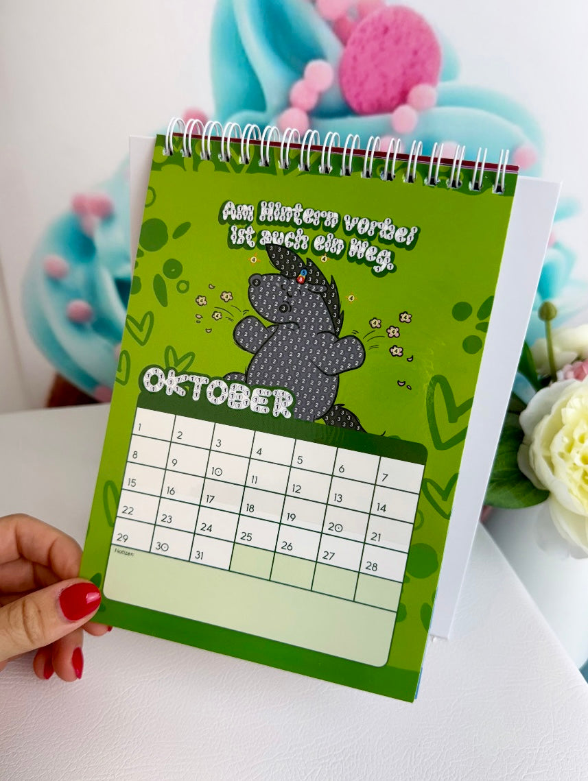 Diamond Painting Pummeleinhorn Tischkalender "Grummeleinhorn" Kalender 2026 (2.Wahl!)