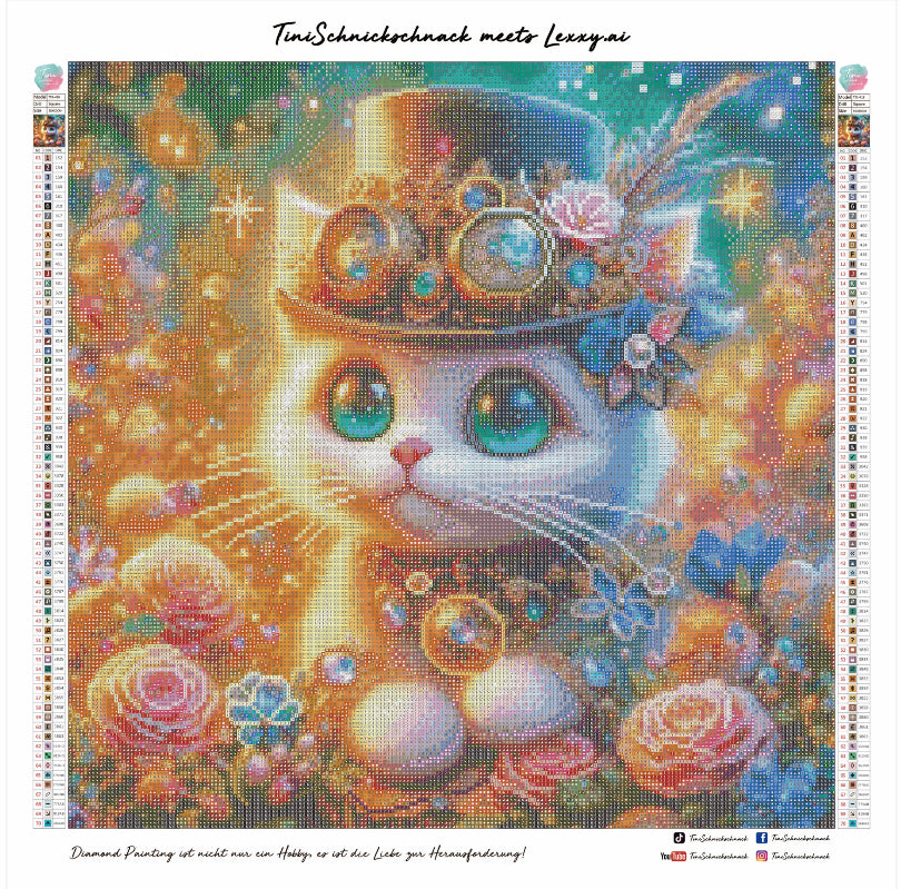 Diamond Painting Bild "Steampunk-Style-Cat" von AI-Artist Lexxy.Ai 50x50cm (inkl. Fairy Dust)