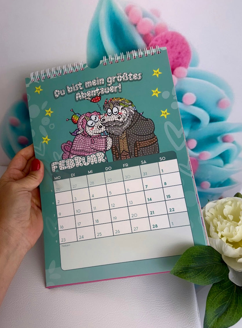 Diamond Painting Wandkalender "Pummeleinhorn" Kalender 2026