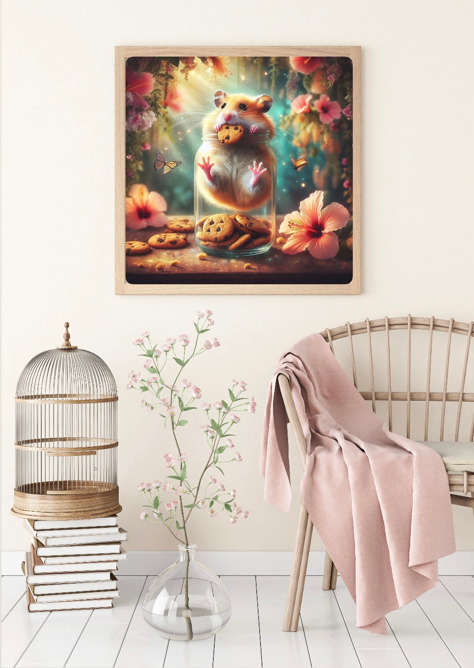 Diamond Painting Bild Plätzchendieb "Hamster-Egon" von AI-Artist Sandrietta_ai 50x50cm TSS-585