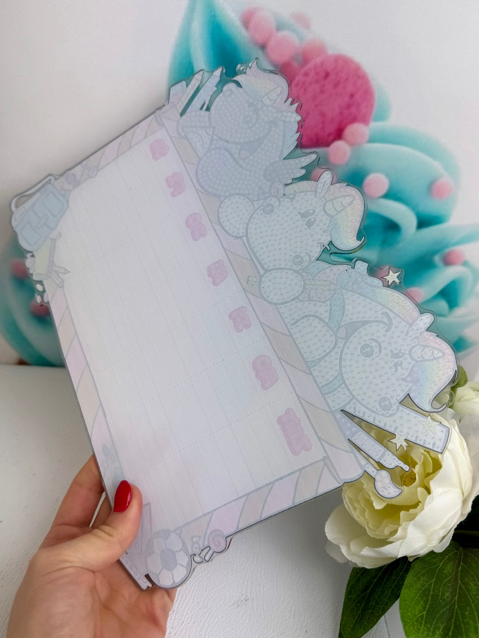 Diamond Painting Stundenplan "Pummeleinhorn" Anhänger 30x30cm