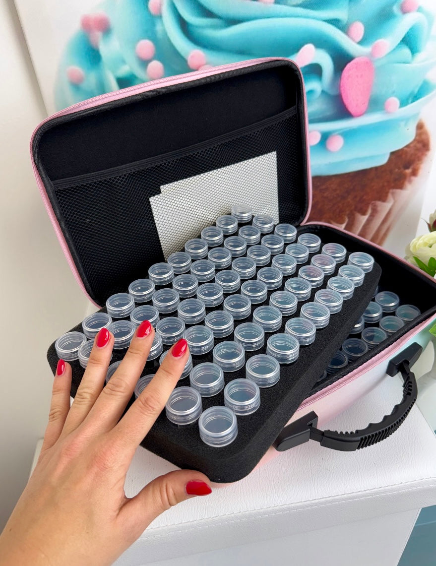 Diamond Painting PUMMELEINHORN Koffer für Steine - 120 Aufbewahrungsdosen