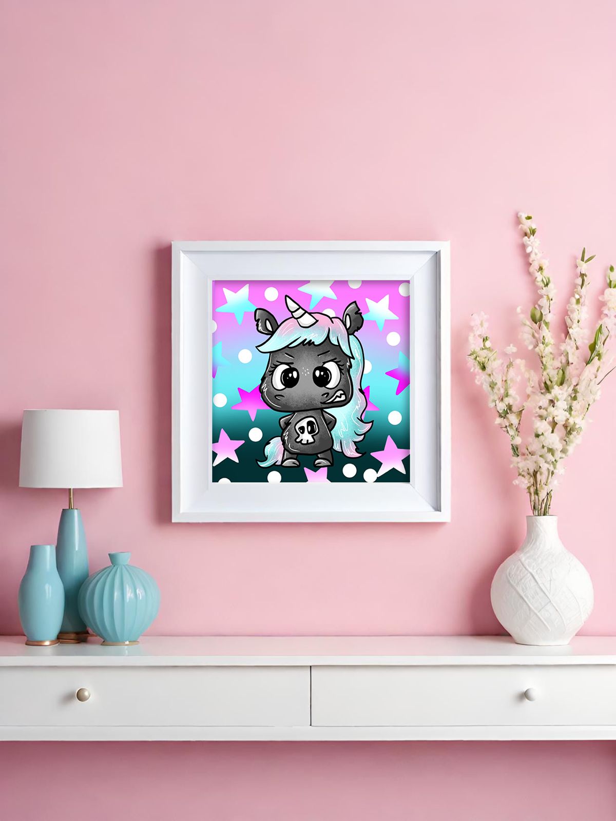 Diamond Painting Bild Schnubbi "Bad Unicorn" von Schnubbirella 25x25cm (inkl. Fairy Dust) TSS-467