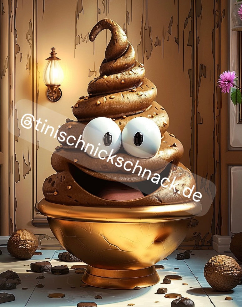 Diamond Painting Bild "Happy Shit" von AI-Artist Bex.ai 40x50cm (inkl. Metallic Stones) TSS-487