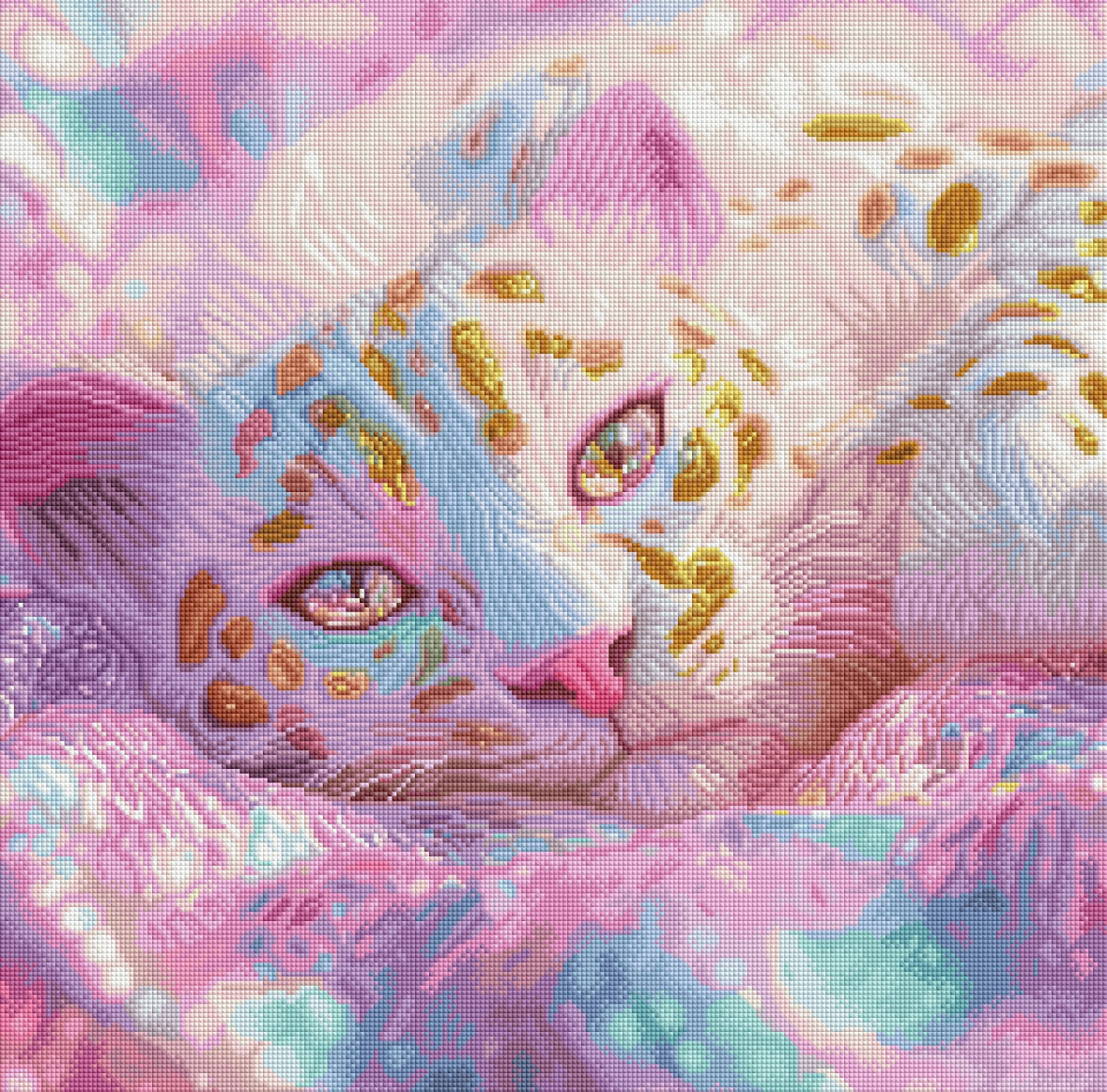 Diamond Painting Bild "Weißer Leopard" von AI-Artist Sandrietta_ai (inkl. Feenstaub) 60x60cm TSS-595