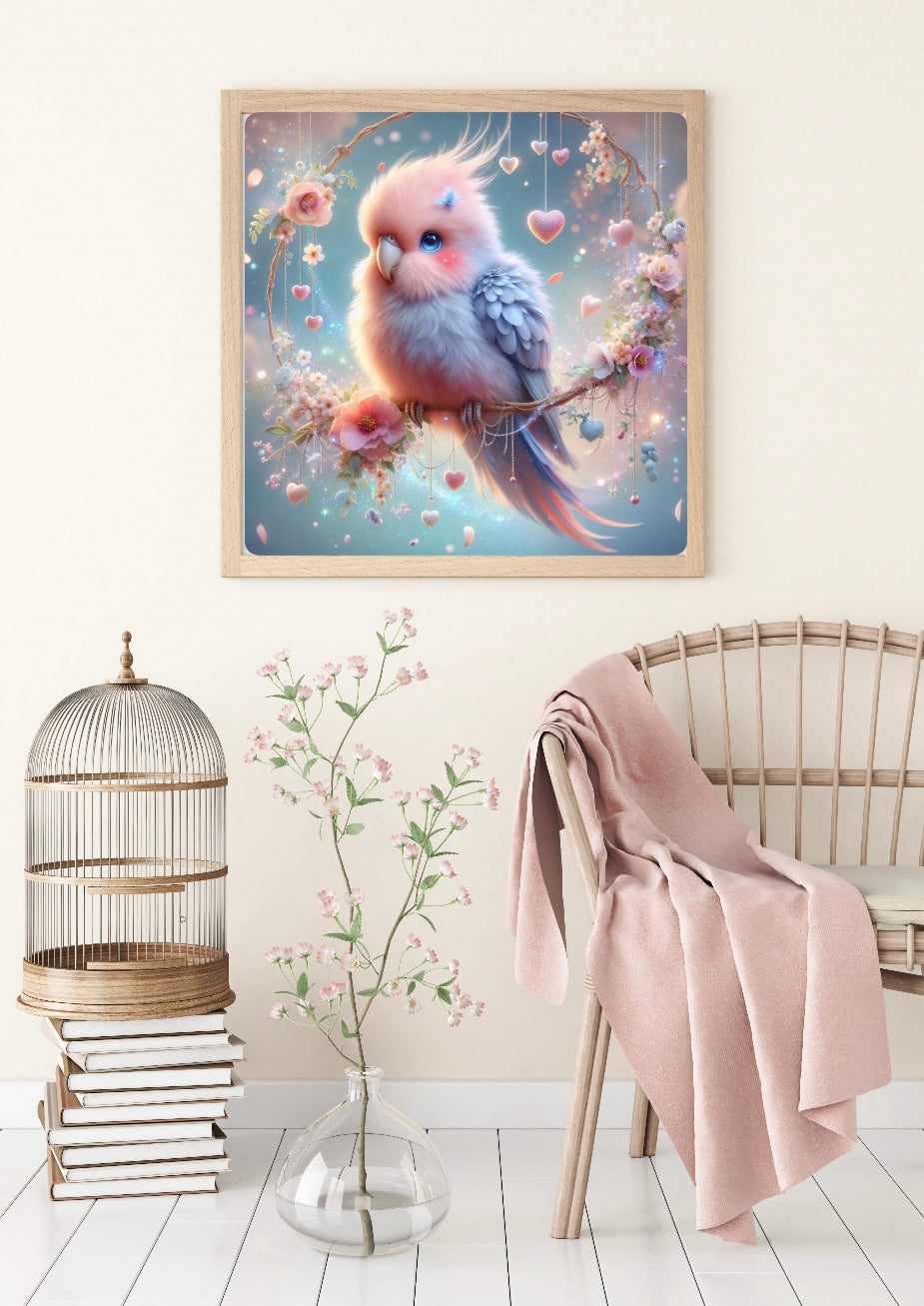 Diamond Painting Bild Wellensittich „Sky" von AI-Artist Lexxy.ai 50x50cm (inkl. Feenstaub) TSS-559