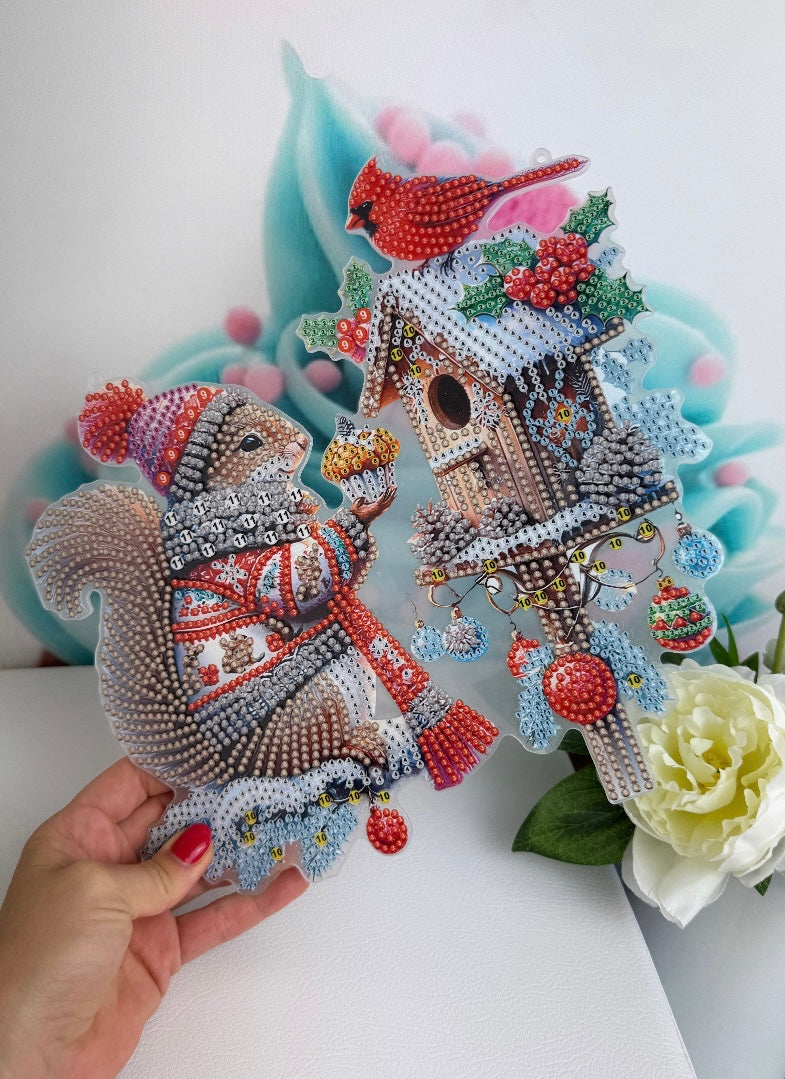 Diamond Painting XMAS Anhänger "Eichhörnchen" 23x24cm (AH226)