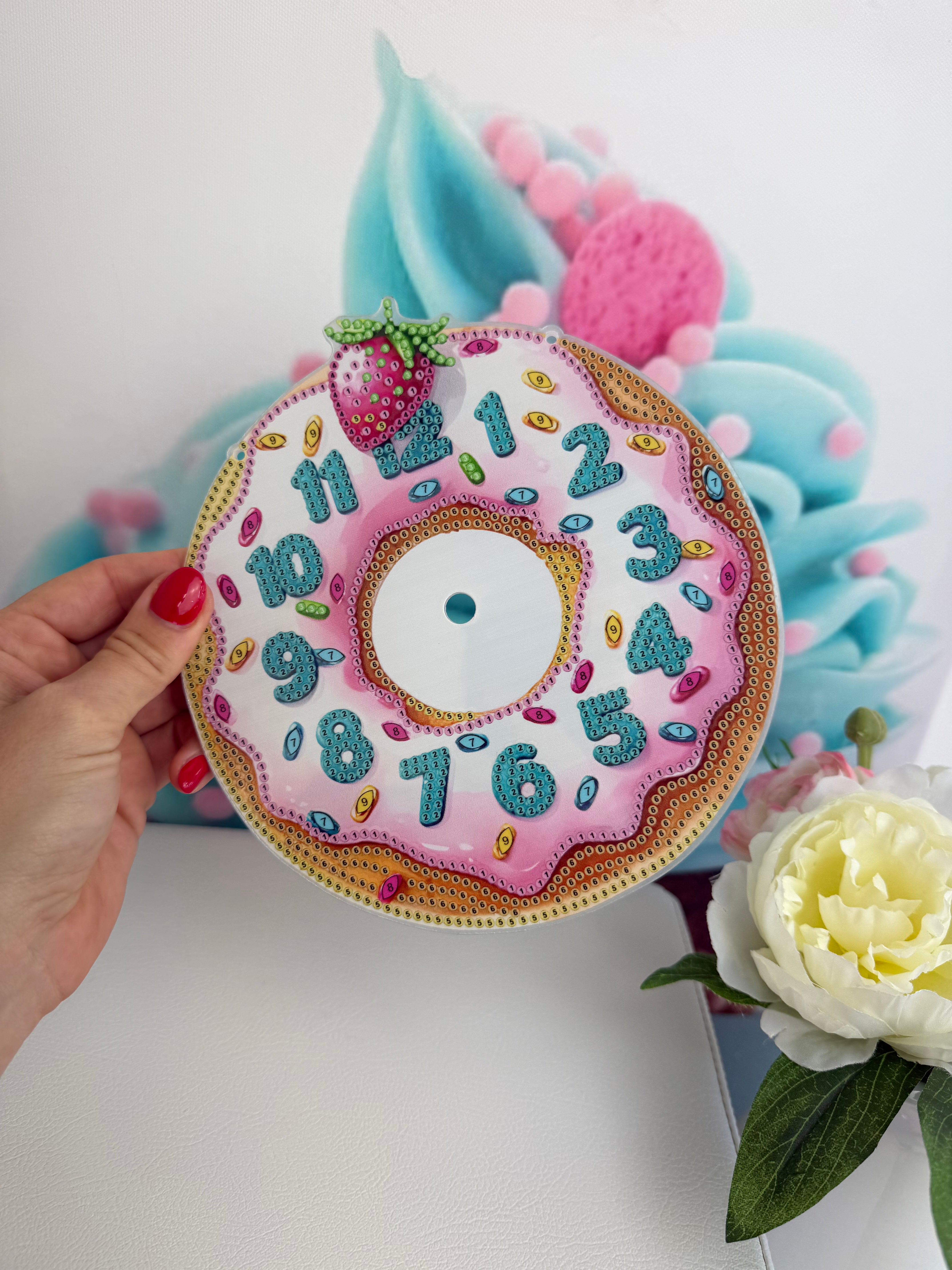 Diamond Painting Anhänger / Uhr "Donut" ca.19cm (AH520)