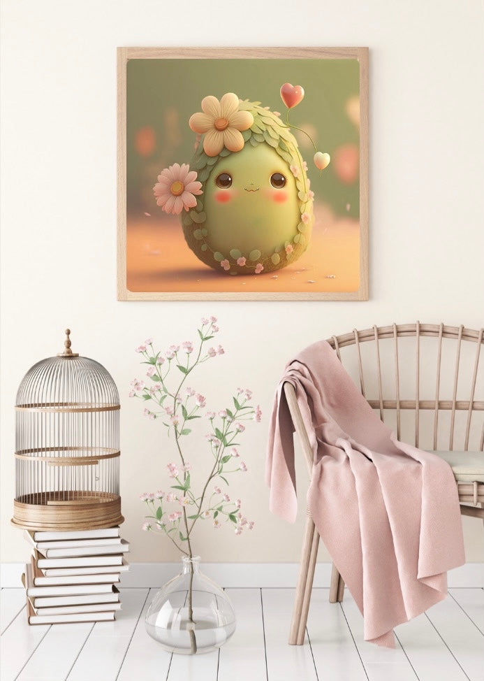 Diamond Painting Bild "Avocado" von AI-Artist Volasuki (40x40cm) eckige Steine