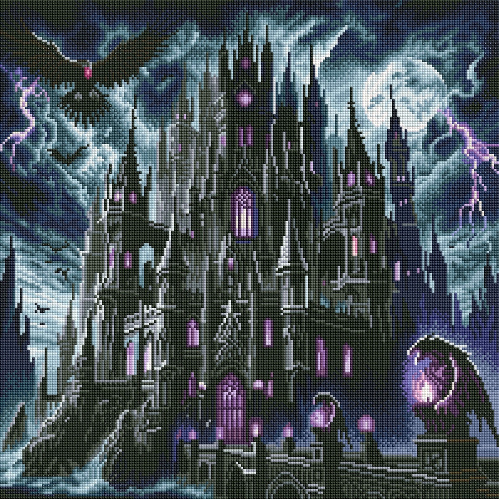 Diamond Painting Bild "Black Castle" von TiniSchnickschnack 50x50cm (inkl. Strass) TSS-846