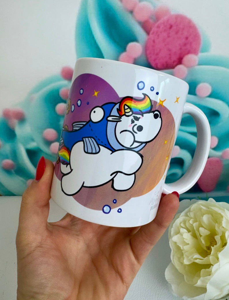 TiniSchnickschnack Pummeleinhorn Sternzeichen "FISCHE" - Tasse 330ml