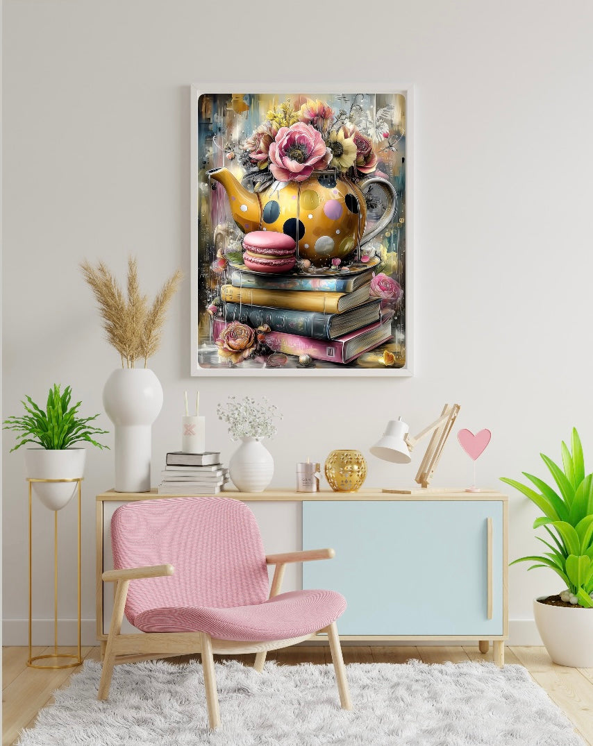Diamond Painting Bild "Kleine Lesepause" von AI-Artist CleoDora (inkl. Feenstaub) 40x60cm TSS-915