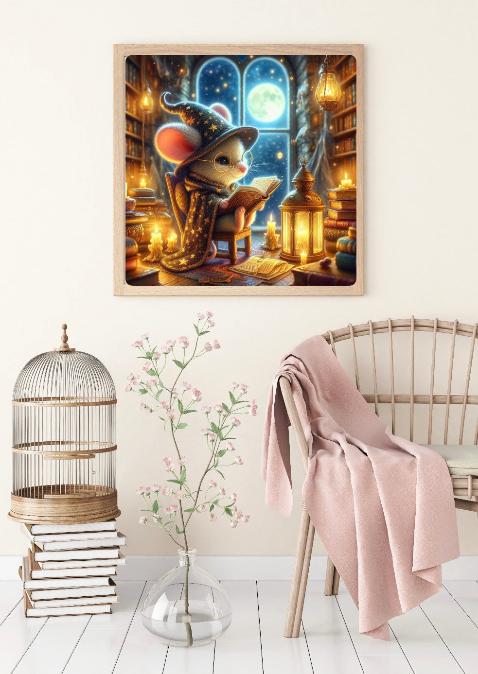 Diamond Painting Bild "Zaubermaus" von AI-Artist Sandrietta_ai (Sondersteine-Special) 50x50cm TSS-836