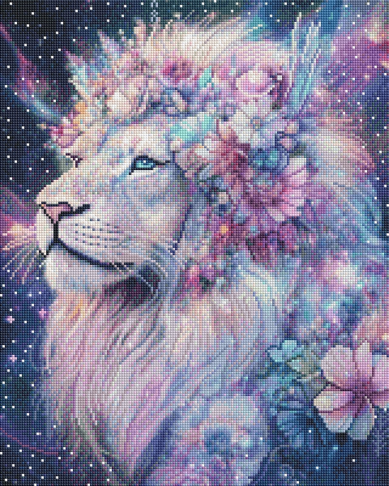 Diamond Painting Bild "Leo Galactica" von AI-Artist Sandrietta_ai (inkl. Feenstaub) 40x50cm TSS-736