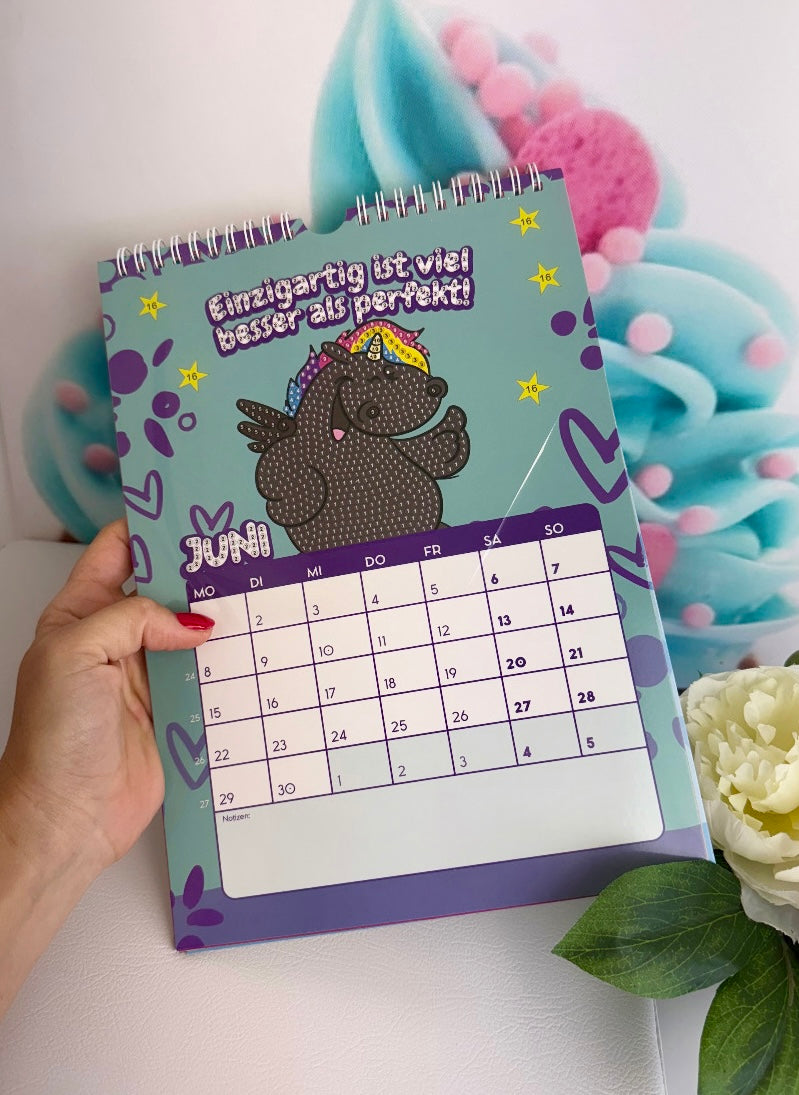 Diamond Painting Wandkalender "Pummeleinhorn" Kalender 2026