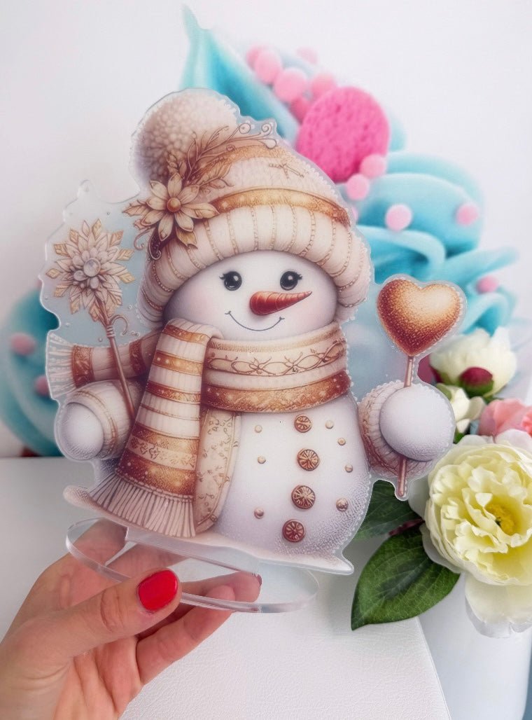 Diamond Painting XMAS Aufsteller "Dream Snowman" (beige) 23x24cm (AH916)