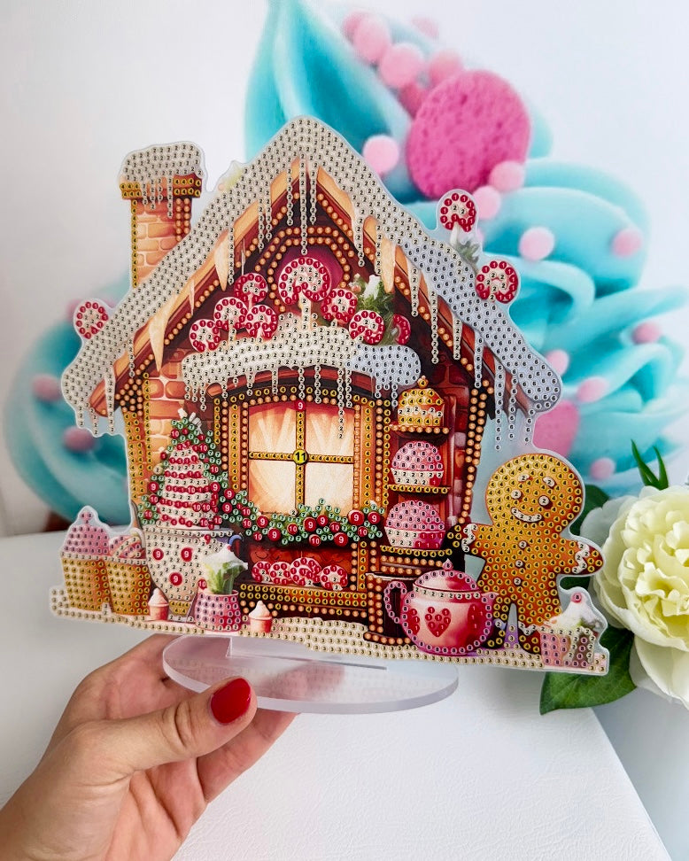 Diamond Painting XMAS Aufsteller "Lebkuchenhaus" 21x24cm (AH204)