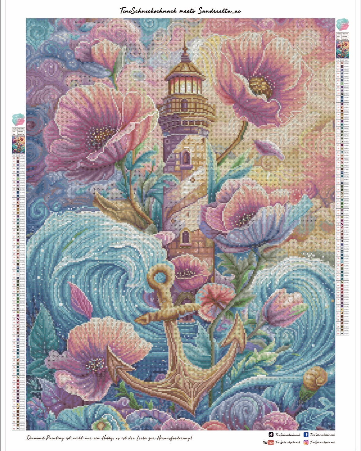 Diamond Painting XL Bild "Ankerlicht" von AI-Artist Sandrietta_ai (Full Feenstaub) 60x80cm TSS-778