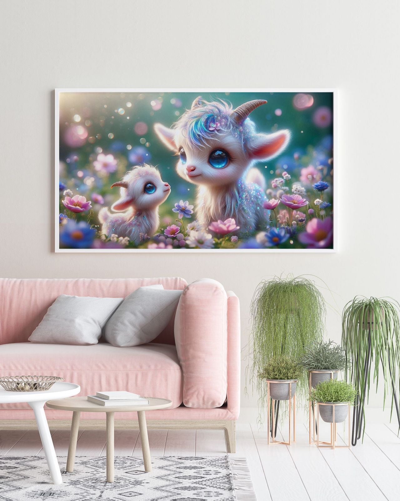 Diamond Painting Bild "Zicklein im Morgenlicht" von AI-Artist Lexxy.ai 40x70cm (inkl. Feenstaub) TSS-625