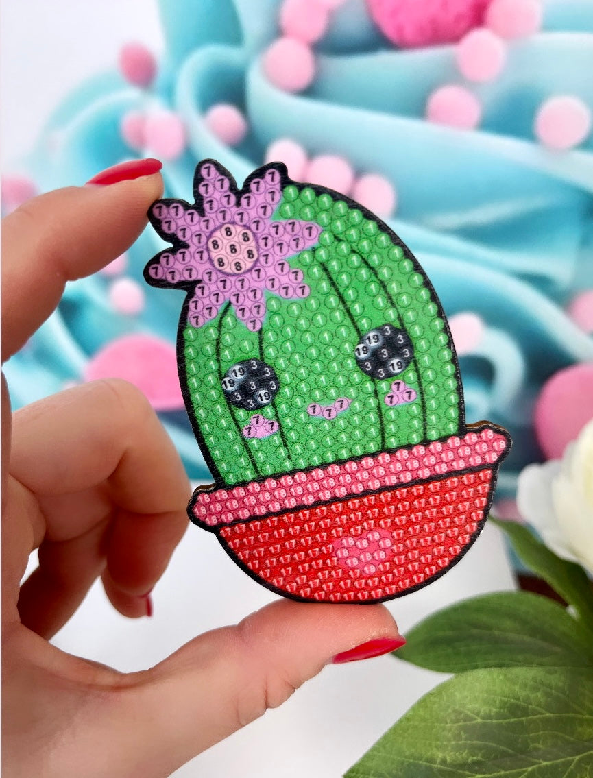 Diamond Painting Untersetzer Kawaii "Kakteen" 10 Stück U15