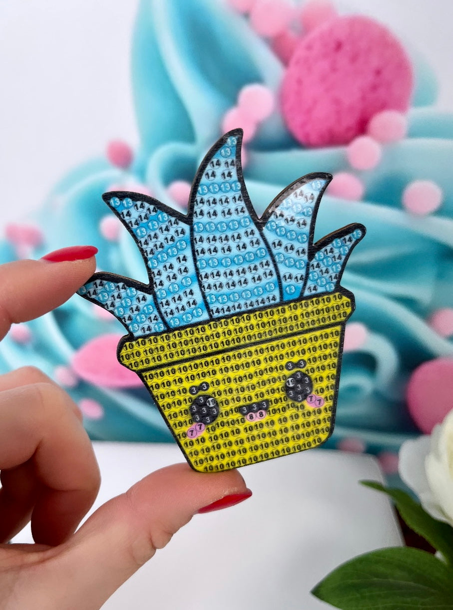 Diamond Painting Untersetzer Kawaii "Kakteen" 10 Stück U15