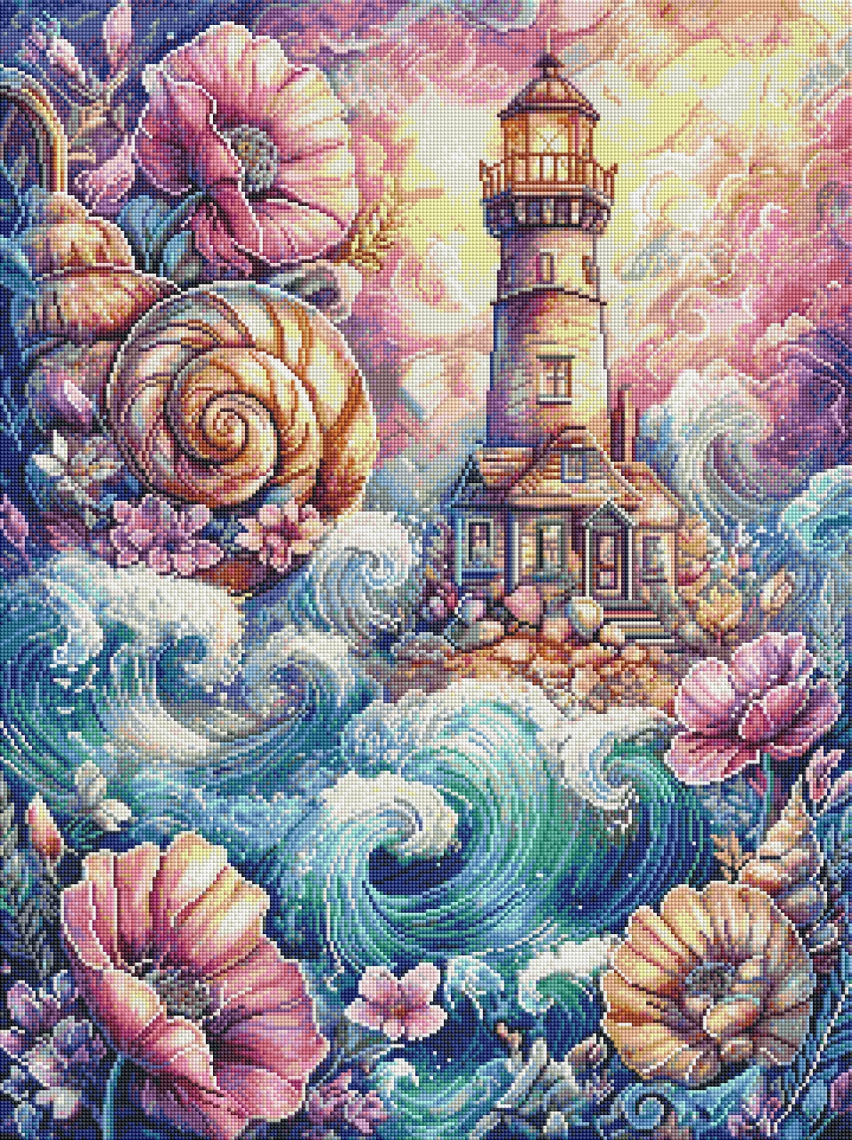 Diamond Painting XL Bild "Küstenjuwel" von AI-Artist Sandrietta_ai (Full Strass) 60x80cm TSS-779