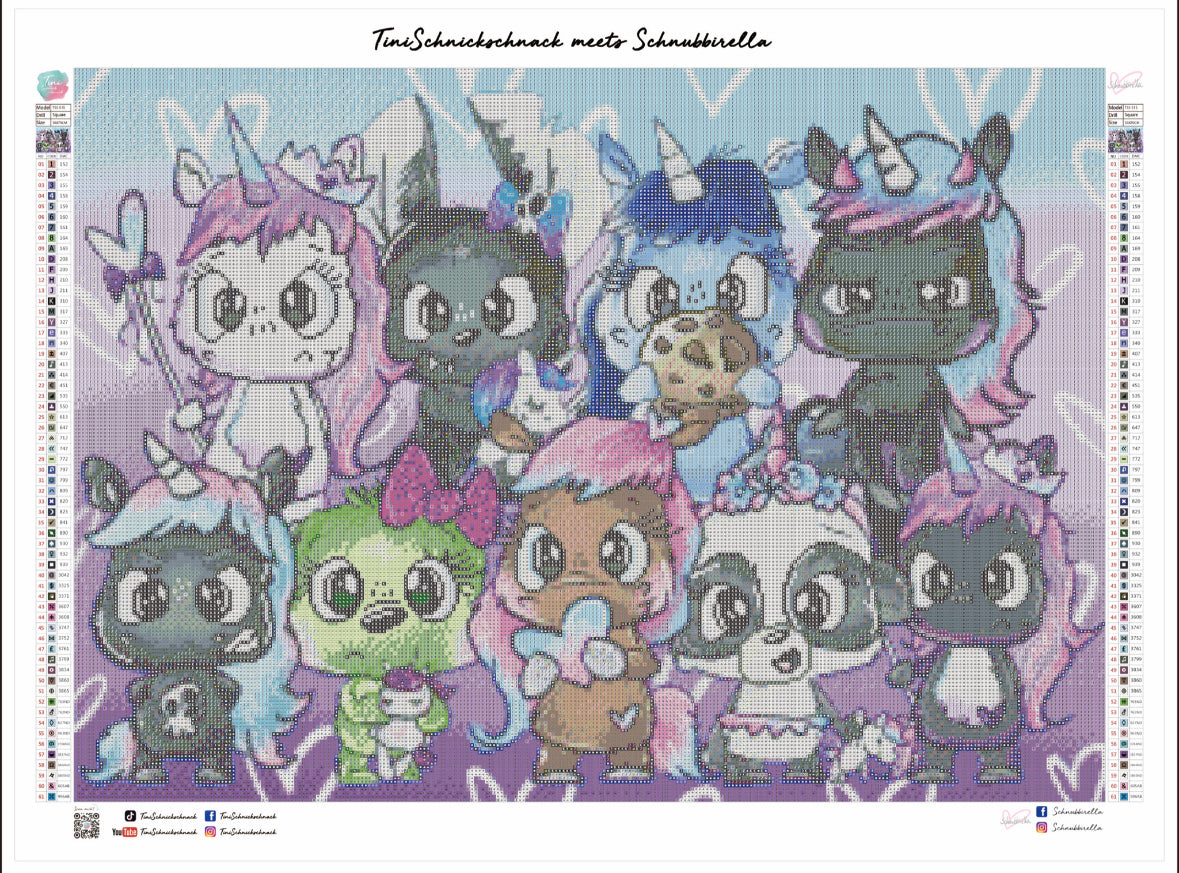 Diamond Painting Bild "Schnubbi-Wimmelbild" von Schnubbirella 50x70cm (inkl. Fairy Dust)