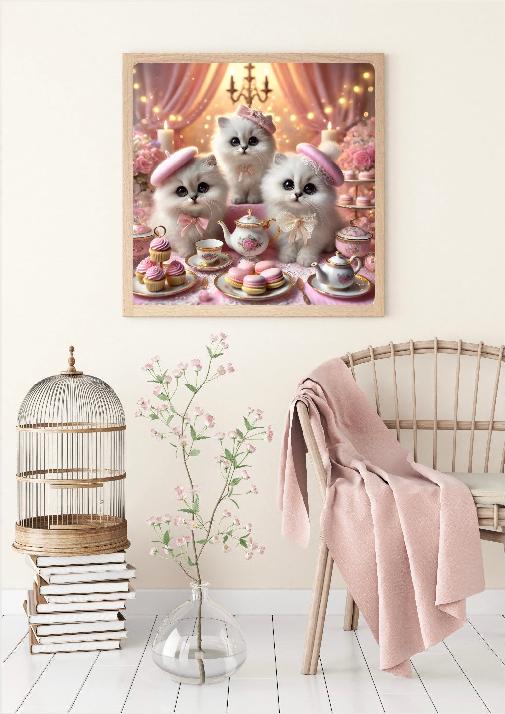 Diamond Painting Bild "Cats in Paris" von TiniSchnickschnack 80x80cm (inkl. Strass & Candy Stones) TSS-699