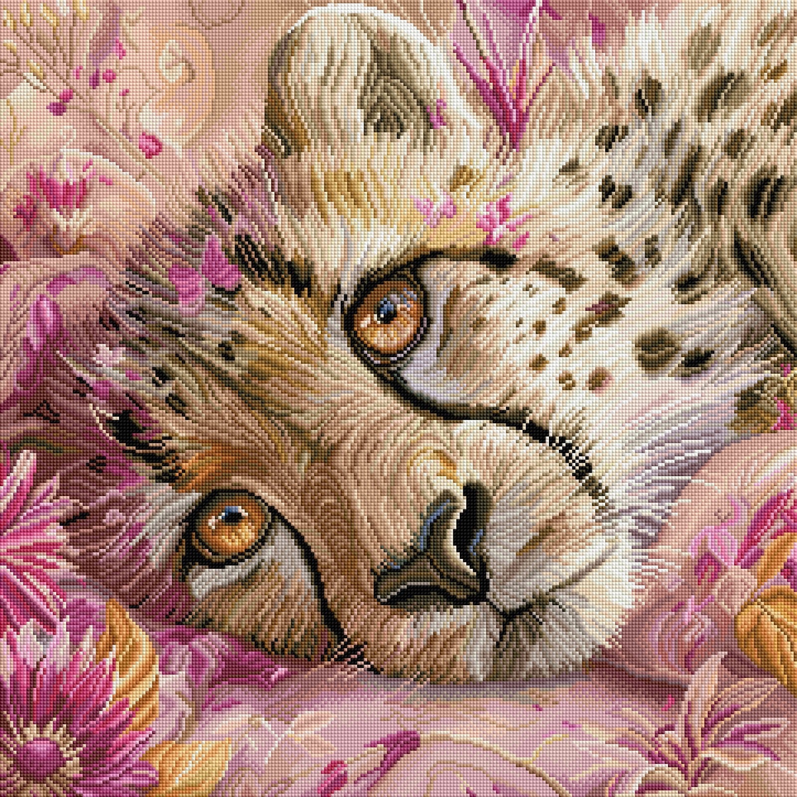 Diamond Painting Bild "Verschlafener Gepard" von AI-Artist Sandrietta_ai 60x60cm (inkl. Feenstaub) TSS-815